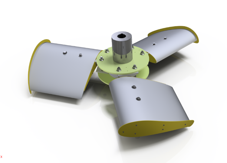 Axial fan 3blades red new